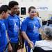 Tappan Middle School eighth-graders Adonis Thomas, Cameron Thomas and Zachary Jarvis, greet their band director Ferderick Smith's mother Lucy, after their performance on Wednesday, May 29, 2013. Lucy Smith traveled from North Carolina to see her son conduct for the first time. Melanie Maxwell | AnnArbor.com